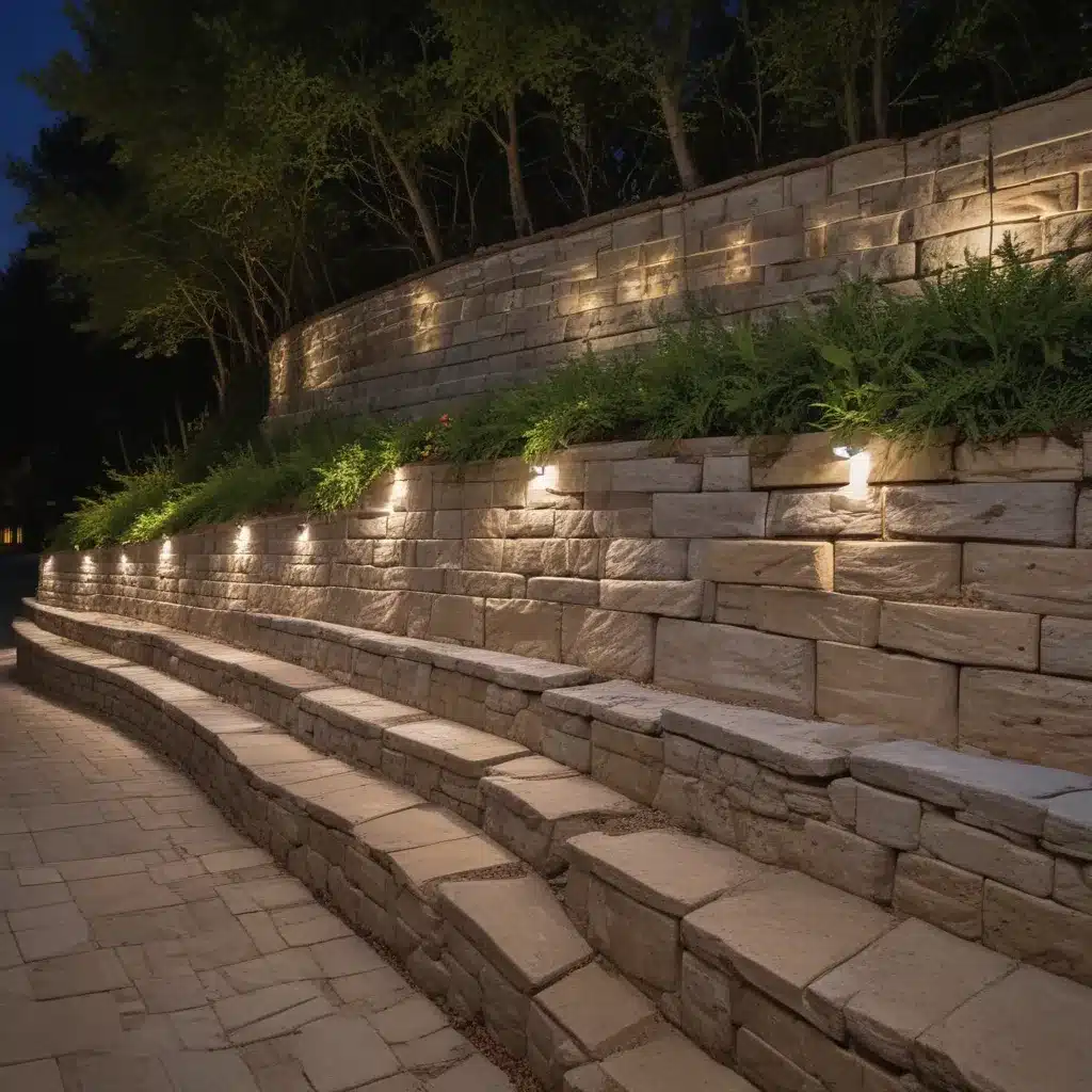 Retaining Walls Revitalized: Integrating Lighting for a Stunning Night-Time Ambiance